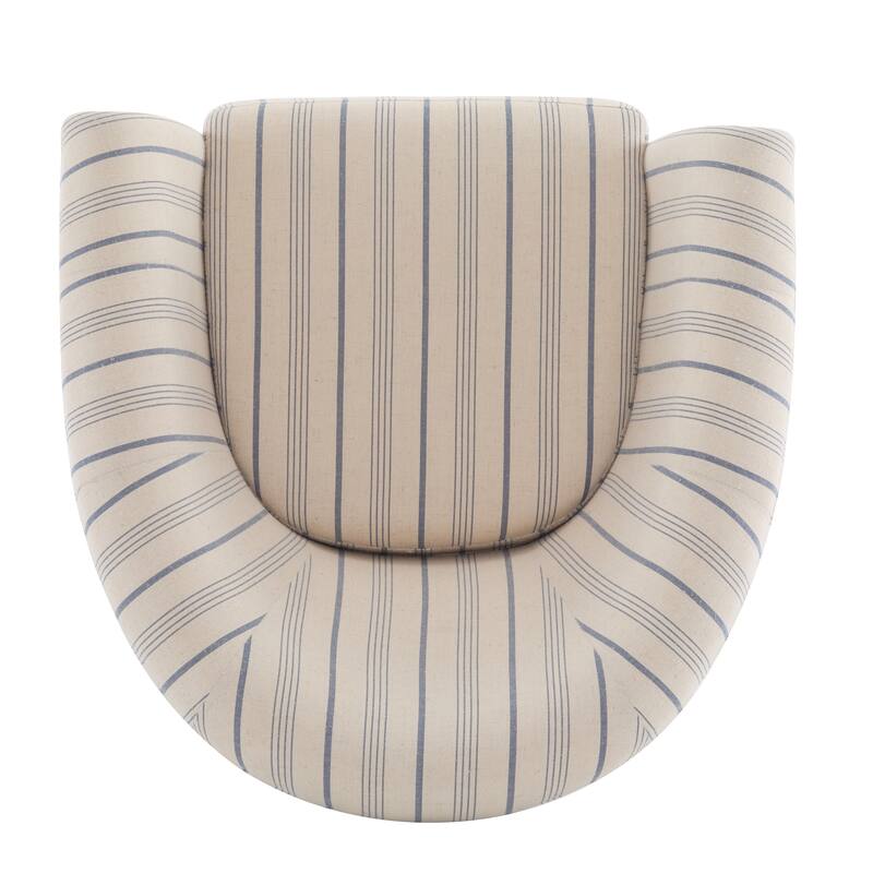 Striped Fabric Chair with Channel Stitching
