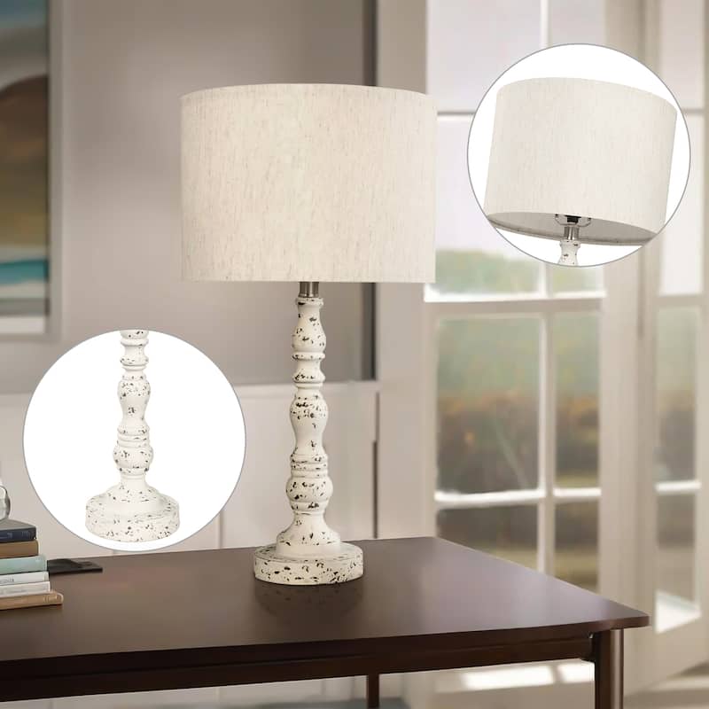 21.2" Traditional Poly Resin Table Lamps (Set of 2)
