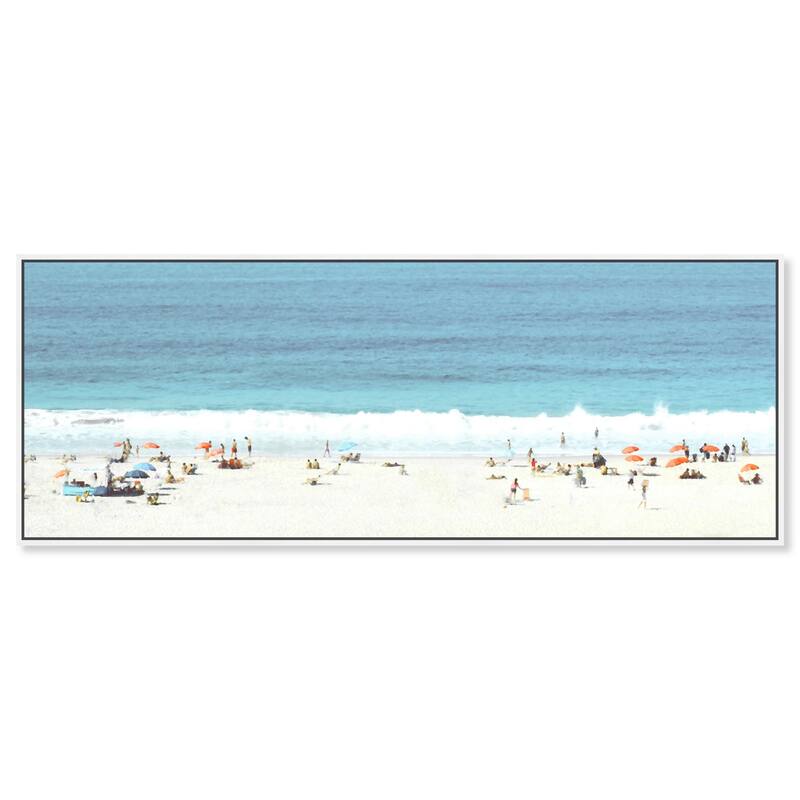 Beach Panorama Love Panoramic Canvas by Art Remedy - White - 54" x 20"