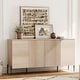 preview thumbnail 17 of 26, WAMPAT Wooden Reeded Baby Dresser For Bedroom, 61" 4-Door Cabinet For Kids, Mid Century Modern Closet Storage Organizer