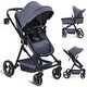 preview thumbnail 14 of 25, Convertible Baby Stroller for Toddler 1-3 Dark Grey