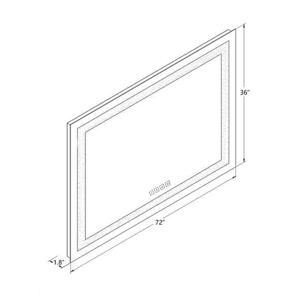 Modern Large Rectangular Frameless AntiFog Wall Mount Bathroom Vanity