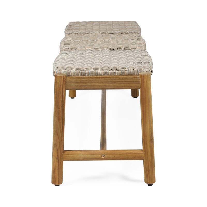 Cambria Wicker Bench by Christopher Knight Home