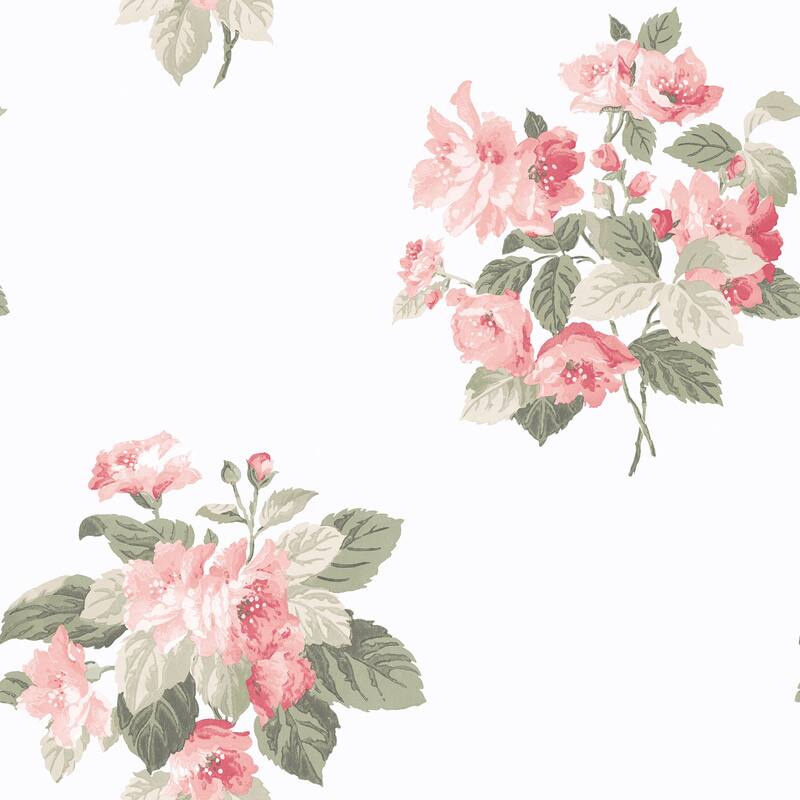 Galerie Wallcoverings Secret Garden Floral Bouquet Non-woven Matte Wallpaper Roll - 33 feet x 21 inches - Pink