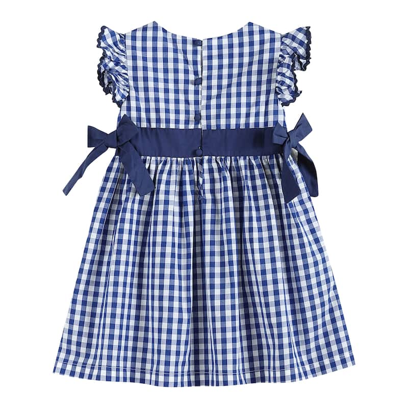 Lil Cactus Royal Blue Gingham A-Line Dress