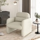 preview thumbnail 5 of 14, Roundhill Furniture Dylan Modern Upholstered Barrel Armchair, Cream White