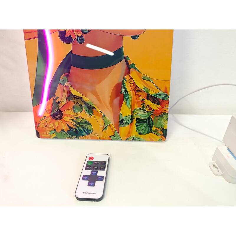 Fashion Girl LED Wall Art - Acrylic Lighted Artwork with Neon Effect, Stylish Illuminated Picture