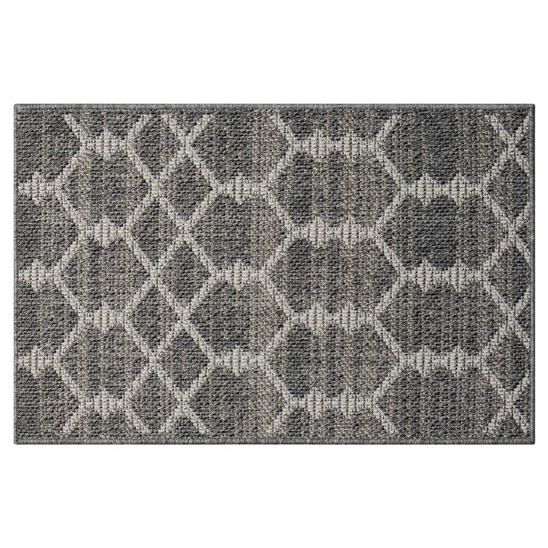 Terra by Obeetee Pavilion Trellis Rug - 2'2"x7'6" - Cream/Onyx
