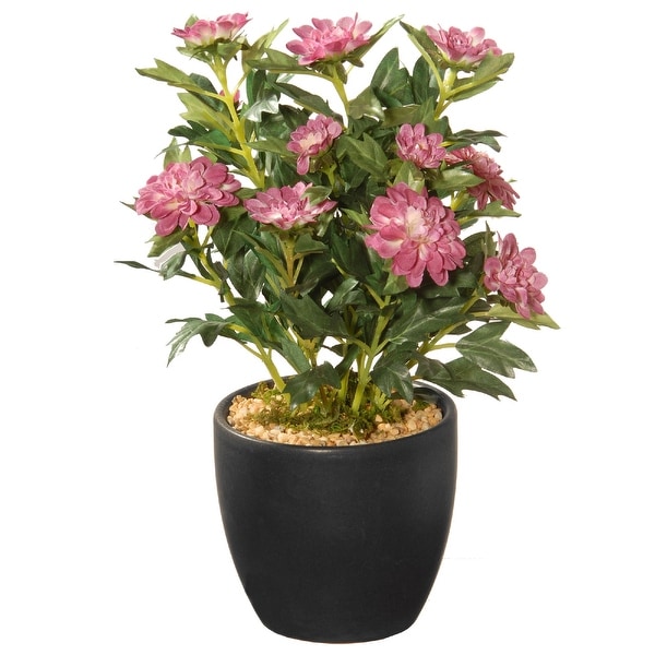 11” Potted Zinnia Artificial Flowers - N/A