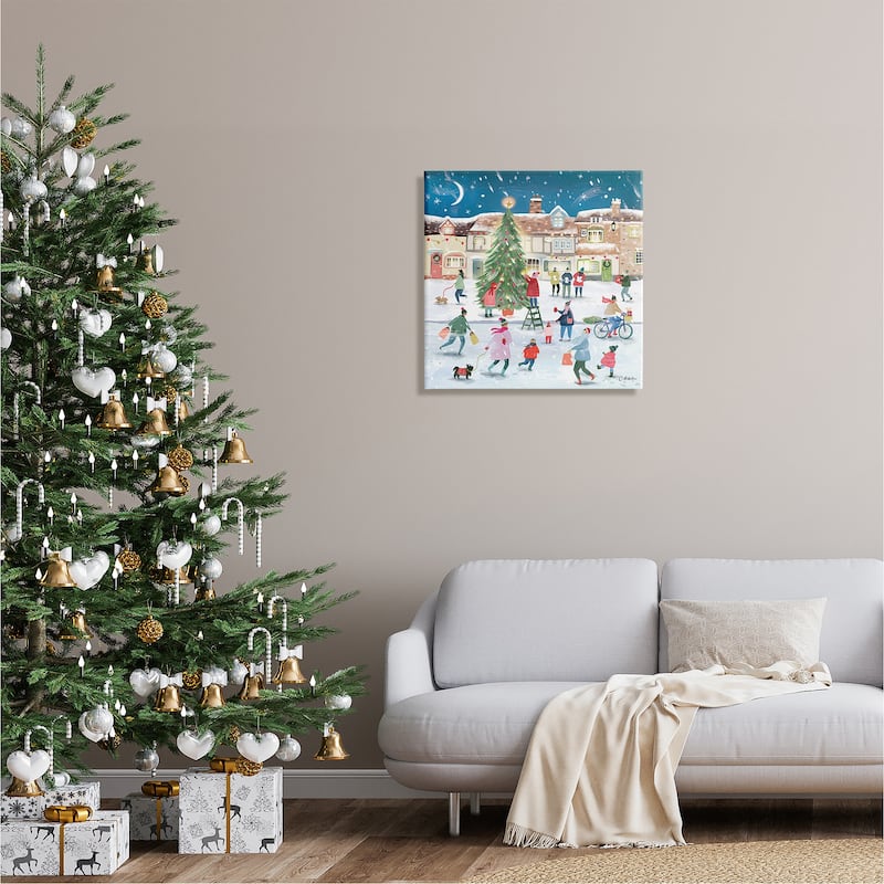 Stupell Christmas Tree Town Scene Canvas Wall Art by Clair Rossiter