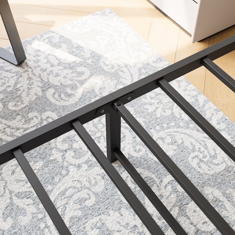 Metal Bed Frame Platform Bed Frame with Headboard, Under Bed Storage, All-Metal Support System, No Box Spring Needed, Noise-Free
