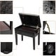 preview thumbnail 12 of 10, Button Surface Cushion Straight Leg Adjustable Piano Stool Black