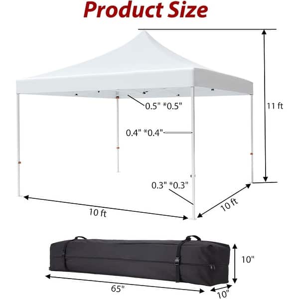 10x10 Pop Up Commercial Canopy,Heavy Duty Canopy Tent - White