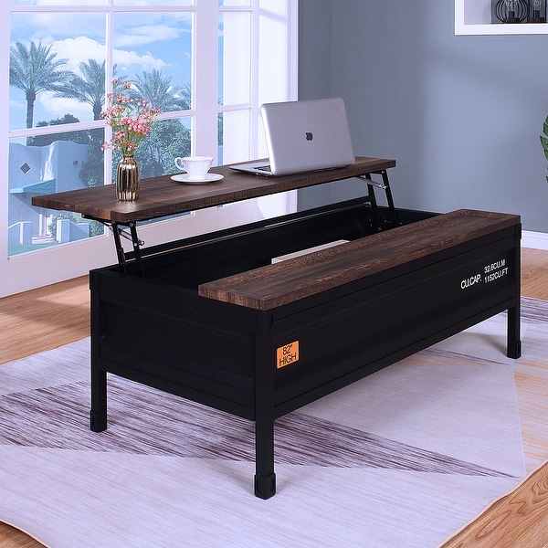 Black lift hot sale top table