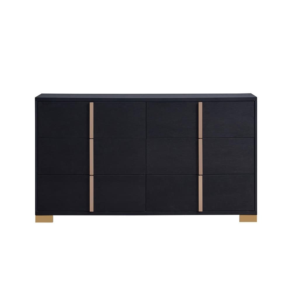 6 Drawers Wooden Dresser with Metal Hardware