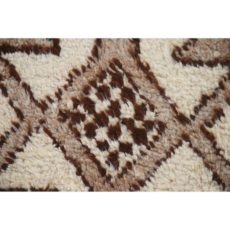 Natural Dye Beige Anatolian Runner Rug Handmade Oriental Wool Carpet - 3'4"x 11'7"