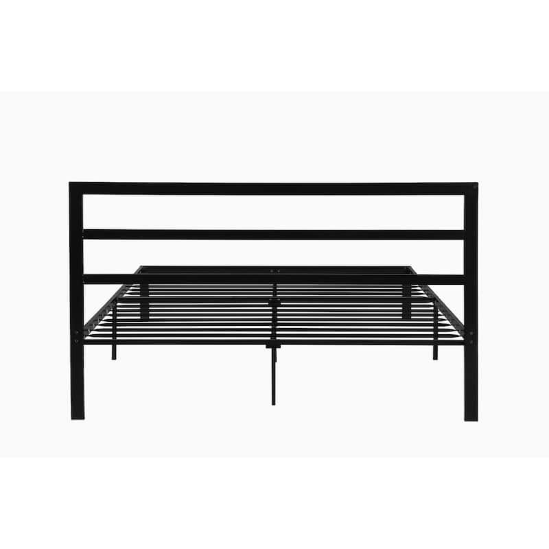 Queen Size Metal Bed with Headboard