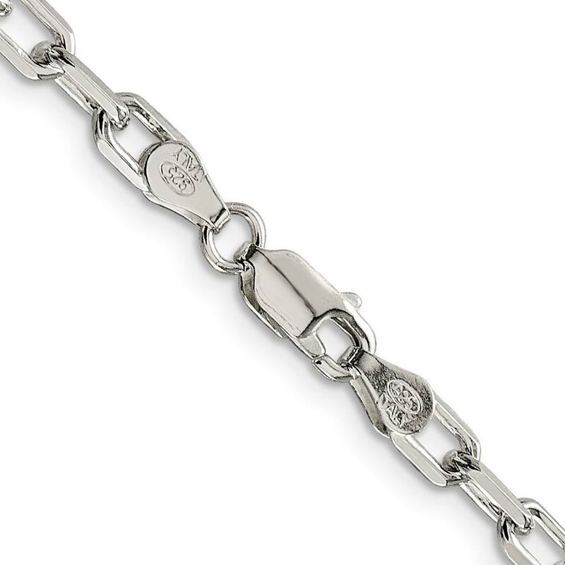 Curata 925 Sterling Silver Polished 4.3mm Unisex Open Cable Chain Necklace (Lobster)