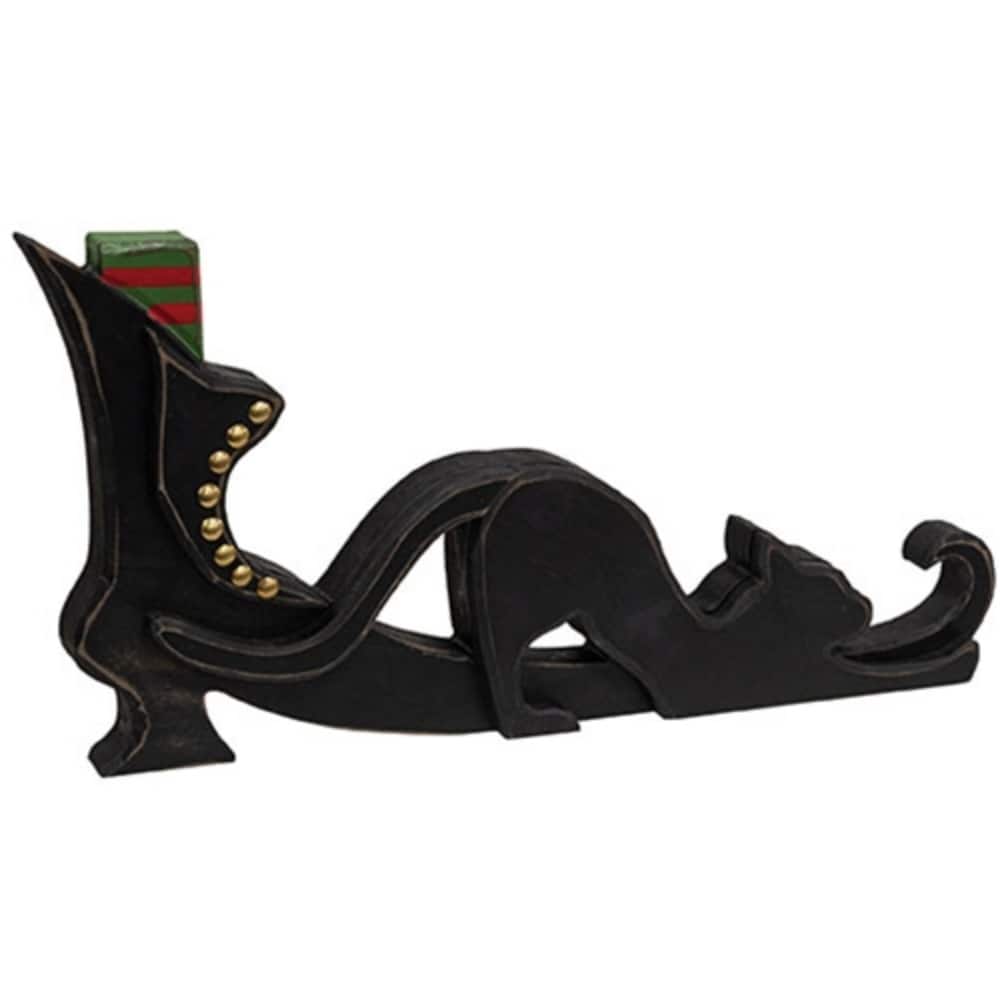 Rustic Witch Boot and Cat Wooden Sitter Halloween Accent - 16" x 1" x 7.50"