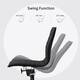 Set of 2 Modern Office Chairs, Upholstered PU Leather Ribbed Armless Mid Back with Metal Frame, Adjustable Height, Tilt