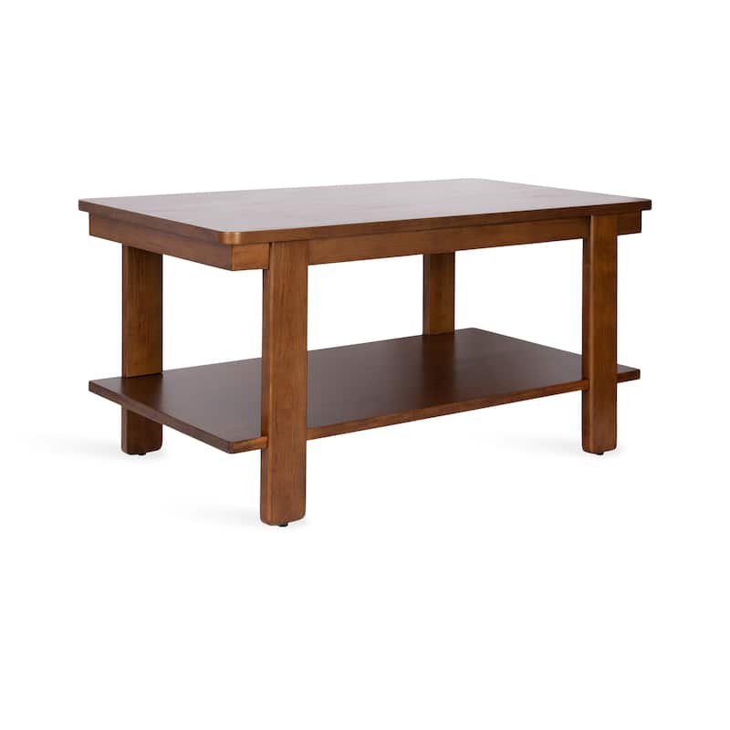 Kate and Laurel Foxford Rectangle Coffee Table - Walnut Brown - 36x20x19