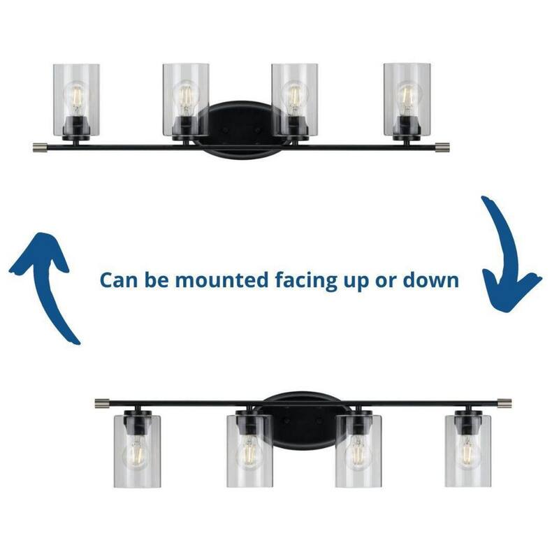Riley Collection Black Four-Light Bath - 4 Lights