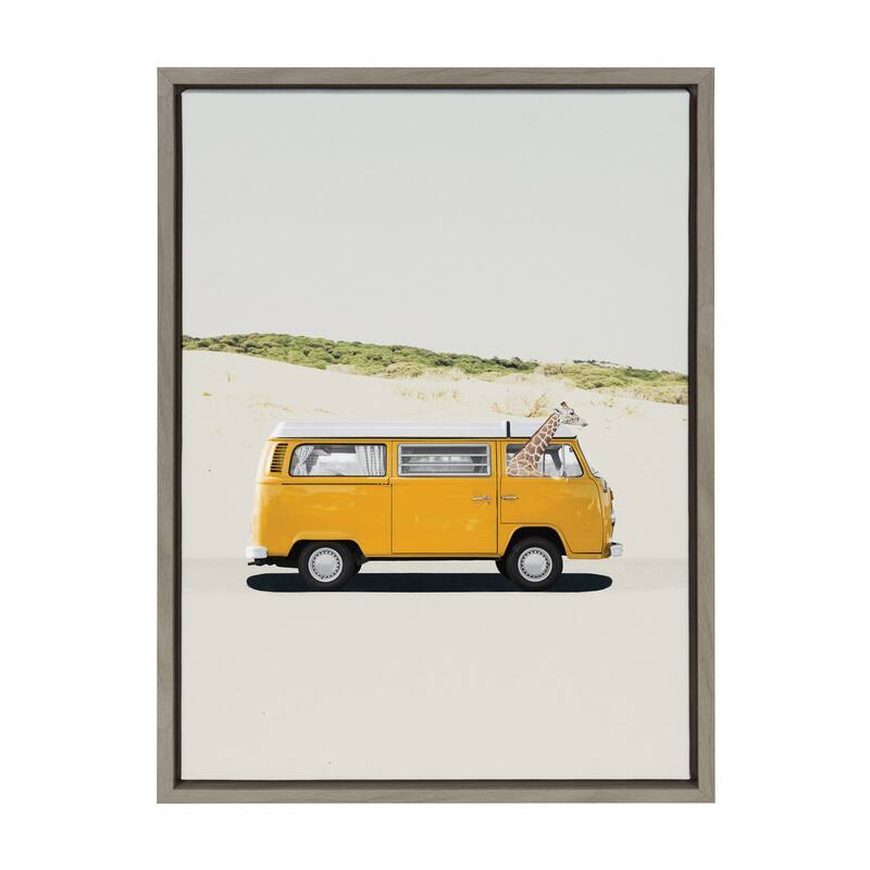 Kate and Laurel Sylvie Giraffe Adventure Canvas by July Art Prints