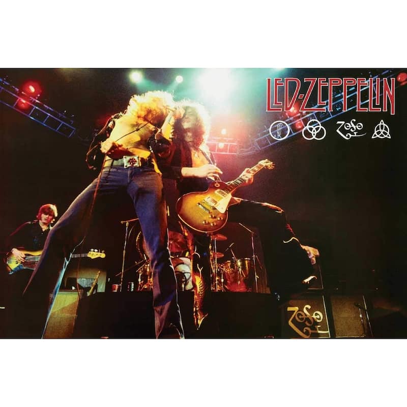 Led Zeppelin On Stage Art Poster - 24 x 36 Inch