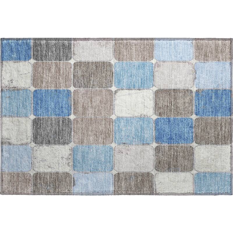 Premium Washable Super Soft Modern Blocks Mayfield Rug