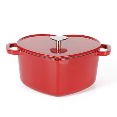 Martha Stewart 4 QT Enamel Cast Iron Heart Shaped Dutch Oven