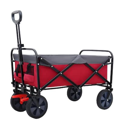 150L Collapsible Wagon Cart, 360lbs Capacity, Heavy Duty With Wheels for Outdoor, Grocery, Shopping
