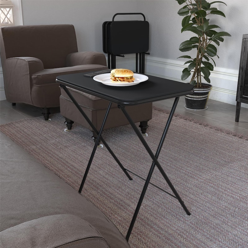 COSCO 5-Piece Folding Vinyl Top TV Tray Set