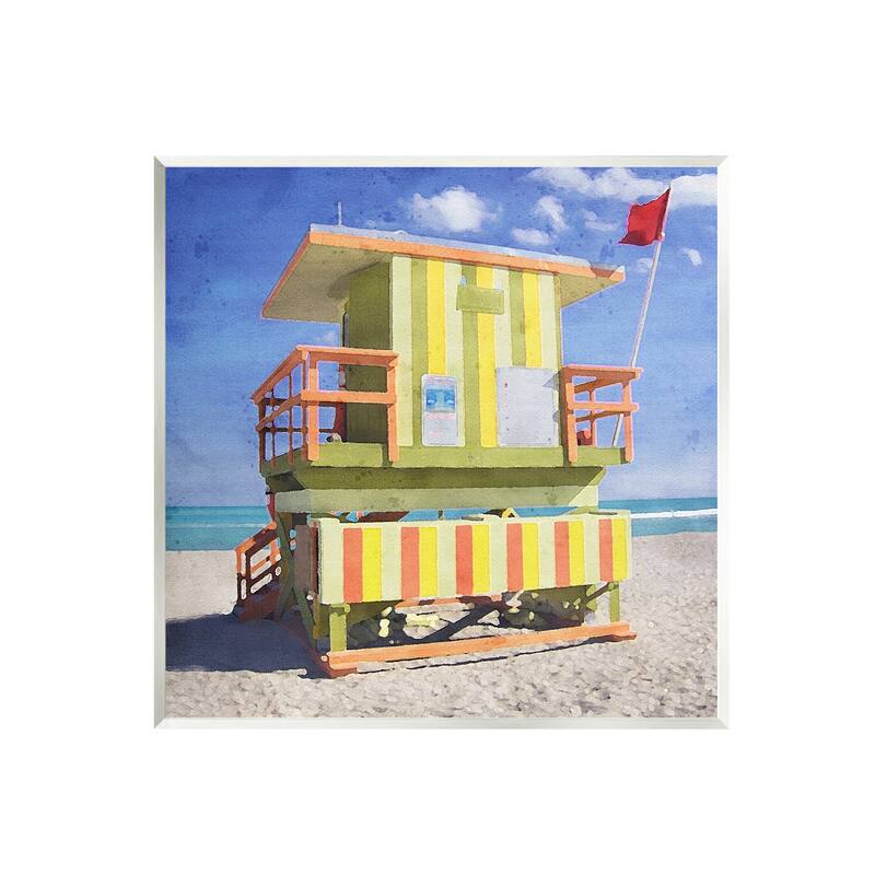 Stupell Yellow Summer Beach Hut Wall Plaque Art Design by LSR Design Studio Bed Bath & Beyond