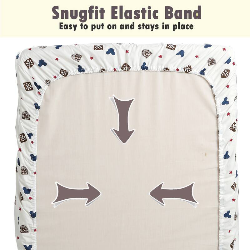 3-Piece Cotton Toddler Sheet Set for Kids Boys & Girls (Animals, Fish, Sports, Floral)