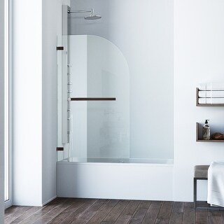 Vigo Orion 58" High x 34" Wide Hinged Frameless Tub Shower Door with