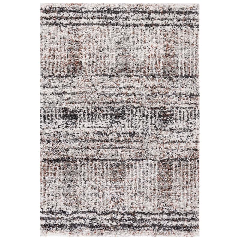 SAFAVIEH Jericho Shag Michaele 1.2-inch Thick Rug - 6' x 9' - Black/Rust