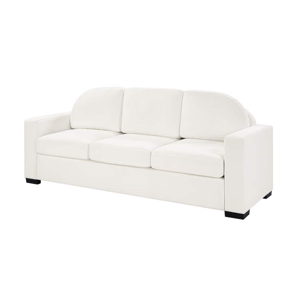 Christopher Knight Home - Dover Modern 84.7" Chenille Upholstered 3-Seater Sofa with Removable Curved Backrest & Cushion