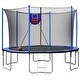 preview thumbnail 1 of 7, 15FT Trampoline with Basketball Hoop Inflator and Ladder, 6pcs extra safety net pole sleeves- Blue Kids