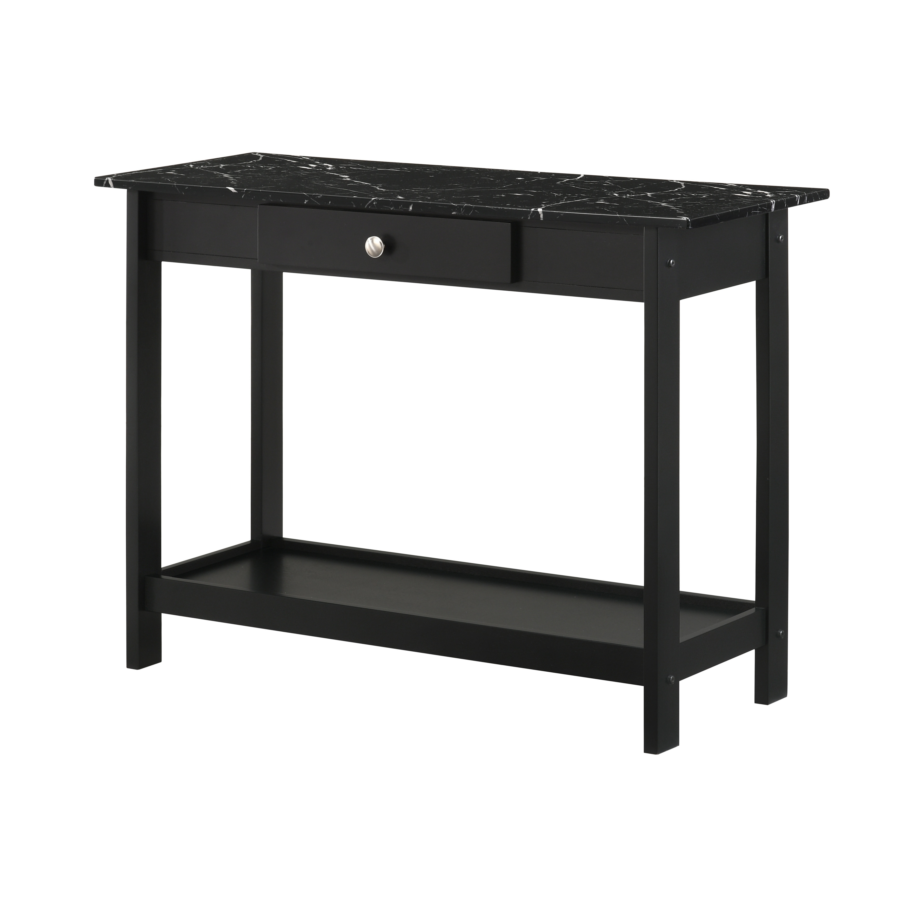 DH BASIC Transitional Faux Marble Top 1-Open Shelf Console Table with Drawer