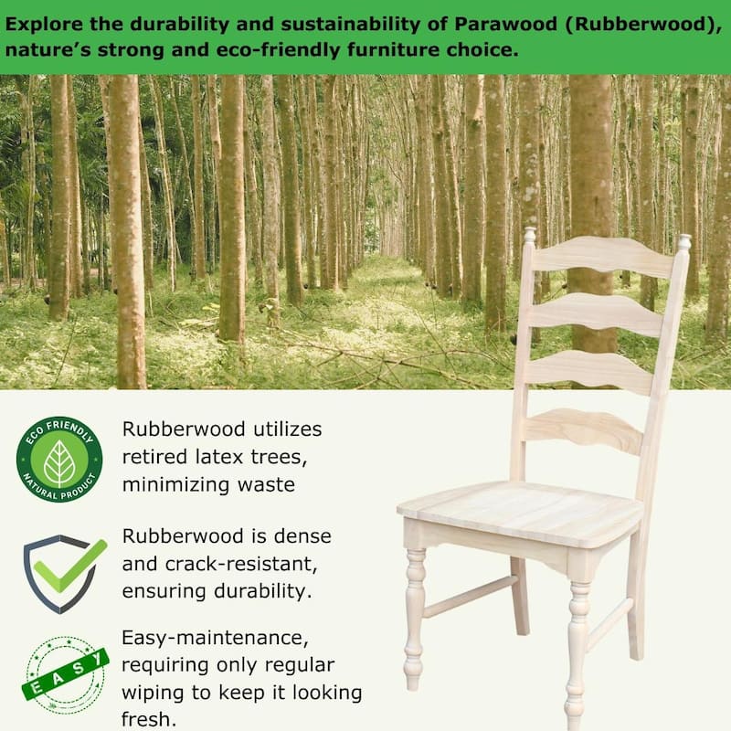 International Concepts Solid Wood Maine Ladderback Chairs, Set of 2