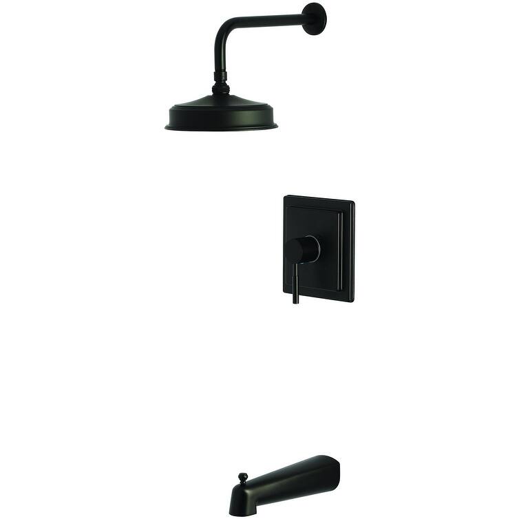 Kingston Brass KB589.DL Concord Tub and Shower Trim Package with 1.8 - Matte Black