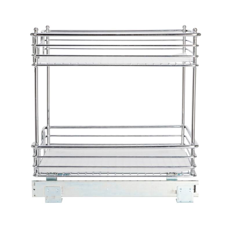 Household Essentials 2-Tier Steel Pull-OutStorage Organizer with Plastic Liners