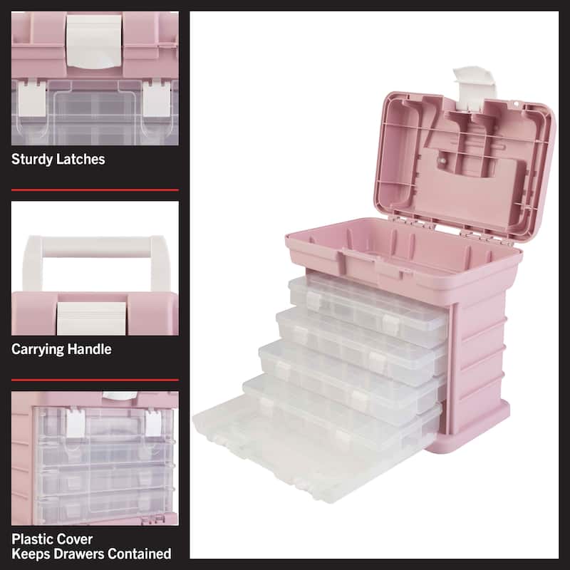 Portable Tool Box - Small Parts Organizer with Drawers and Customizable Compartments for Hardware, or Crafts by Stalwart