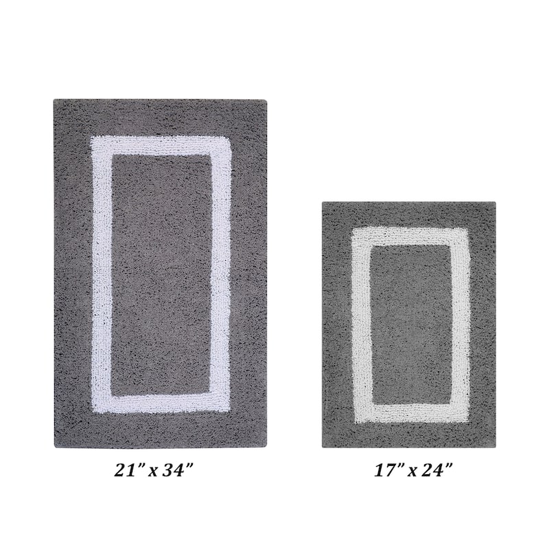 Better Trends Hotel Collection in Race Track 100% Cotton Super Absorbent Reversible Double Sided Machine Washable Bath Mat Rug