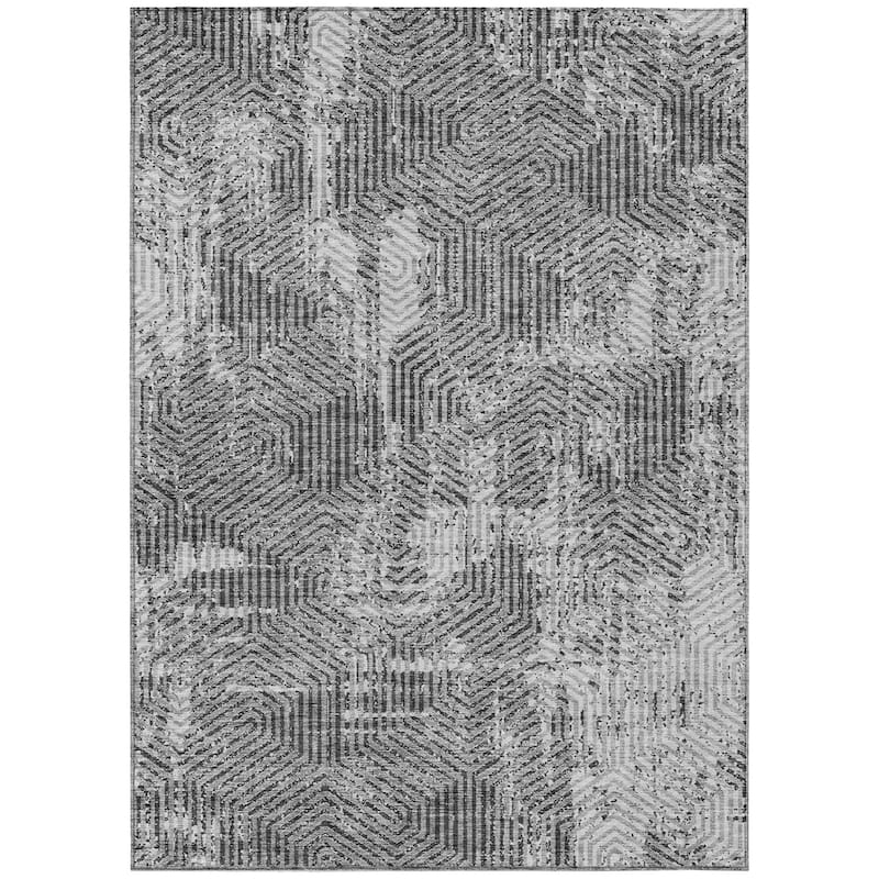 Machine Washable Indoor/ Outdoor Chantille Contemporary Maze Rug