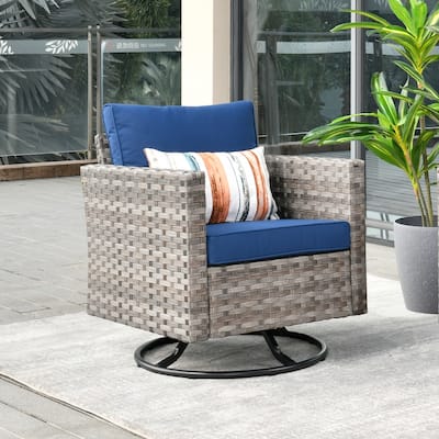 OVIOS Swivel Rocking Wicker Chair