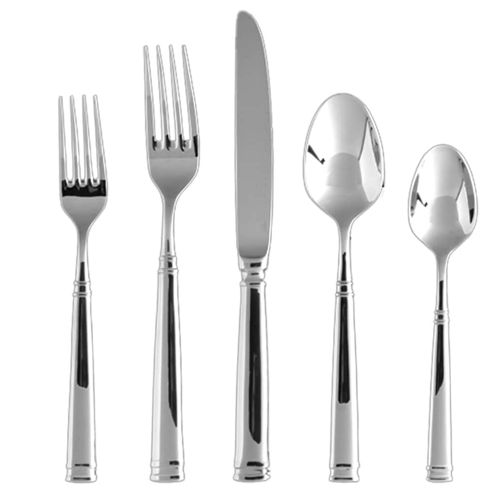 Fortessa Bistro 18/10 Stainless Steel, 5PC Flatware Set (Service for 1), Silver - 5 Piece Set