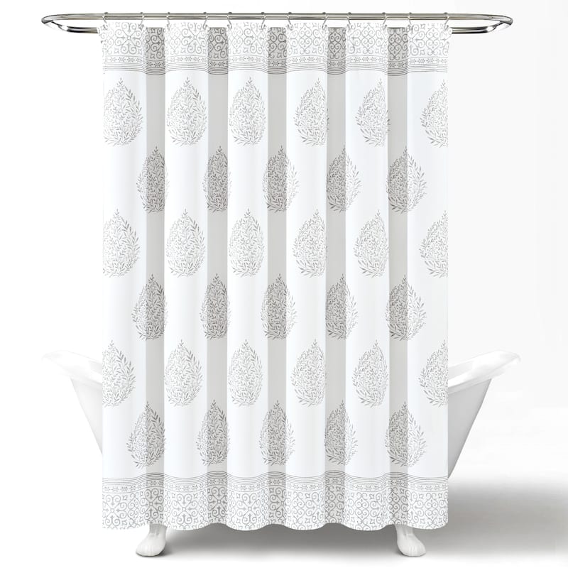 Lush Decor Teardrop Leaf Shower Curtain