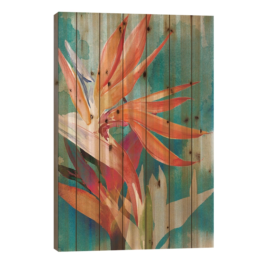 Vivid Birds of Paradise II Print On Wood by Jennifer Paxton Parker - Multi-Color