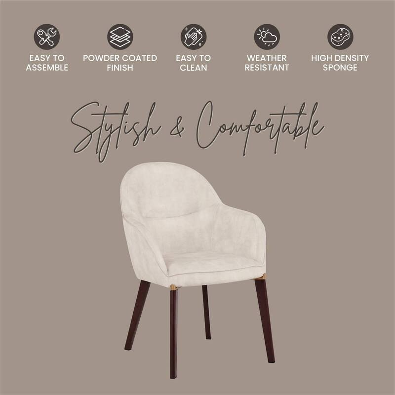 Elias Dining Chair Upholstered in Leather Velvet and Powder Coated Legs